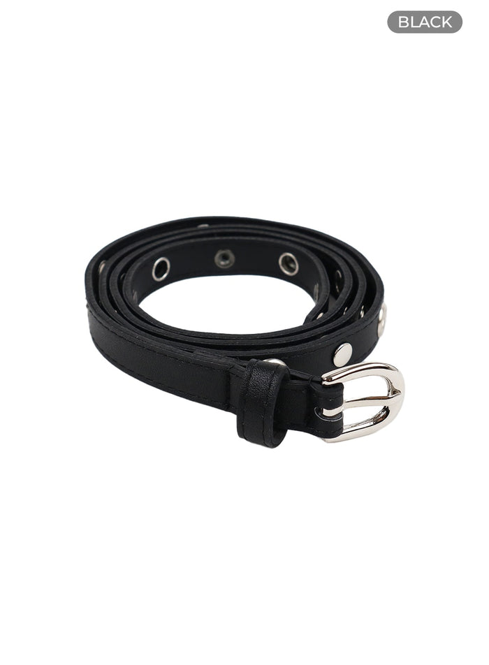 eyelet-two-strap-belt-cf427 / Black