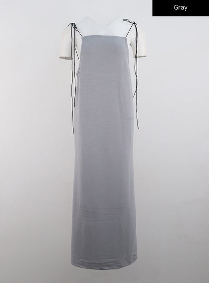 open-back-strap-sleeveless-maxi-dress-cn328 / Gray