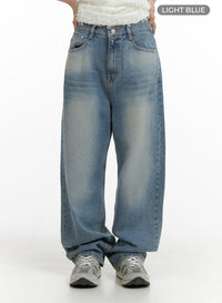 denim-straight-leg-jeans-cm405 / Light blue