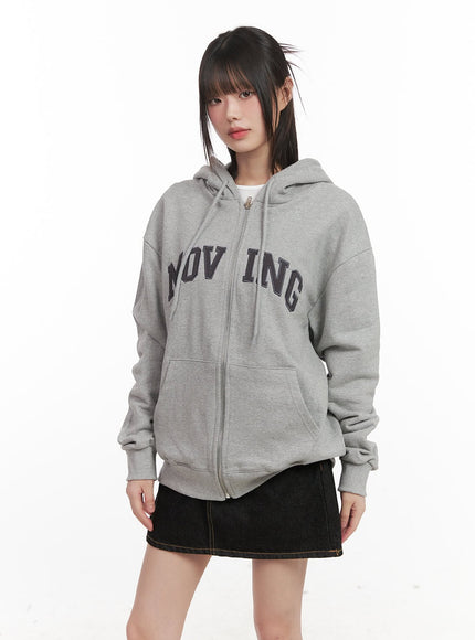 Embroidered Zip-Up Hooded Jacket CJ524