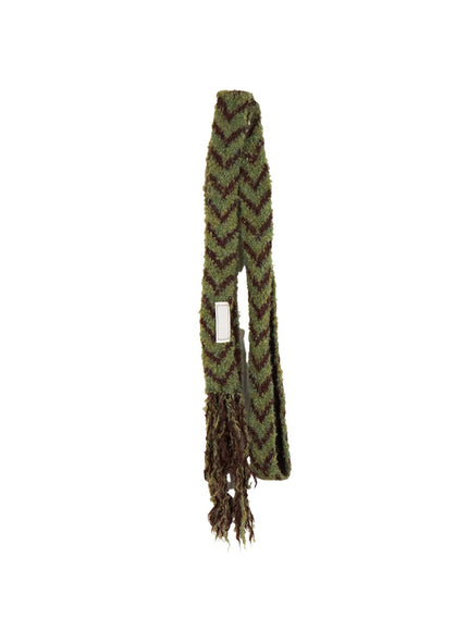 chevron-print-scarf-cn426 / Green