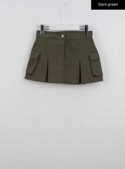 cargo-pleated-mini-skirt-cl326