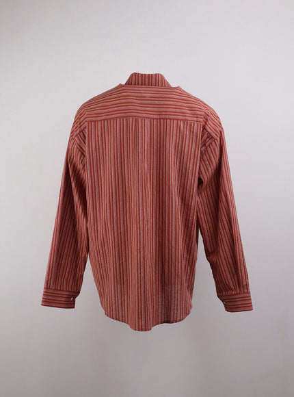 collar-striped-button-long-sleeve-blouse-cj411