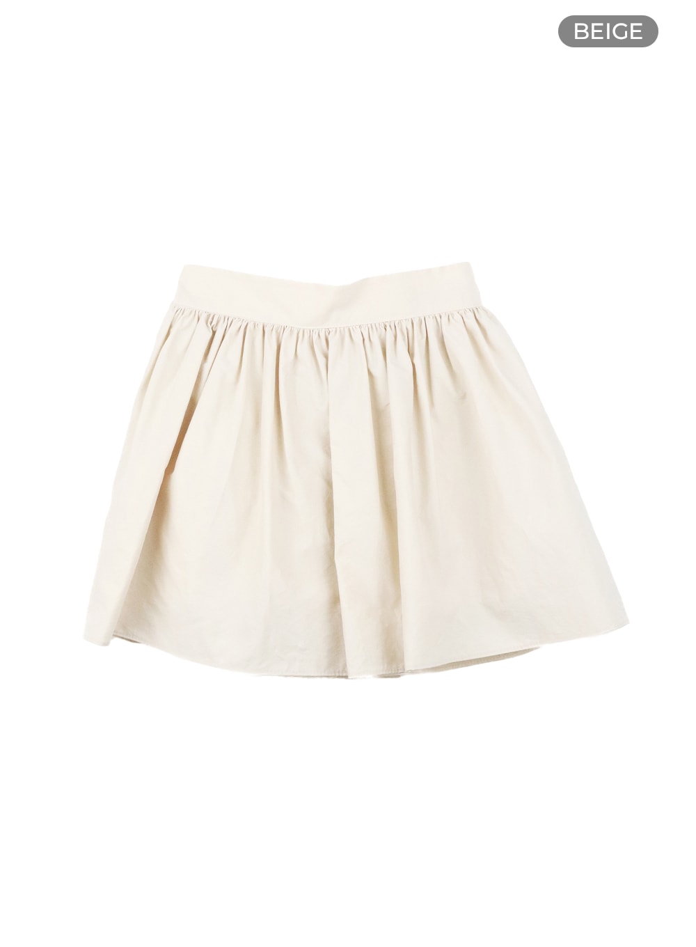 banding-strap-cotton-mini-skirt-om425 / Beige