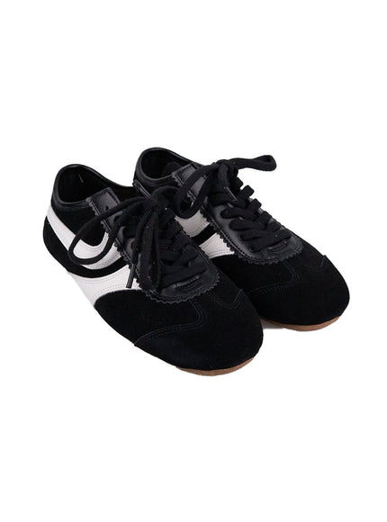 cow-suede-leather-sneakers-cd425 / Black