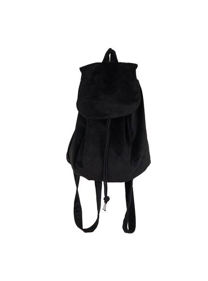 classic-solid-suede-backpack-cd404 / Black