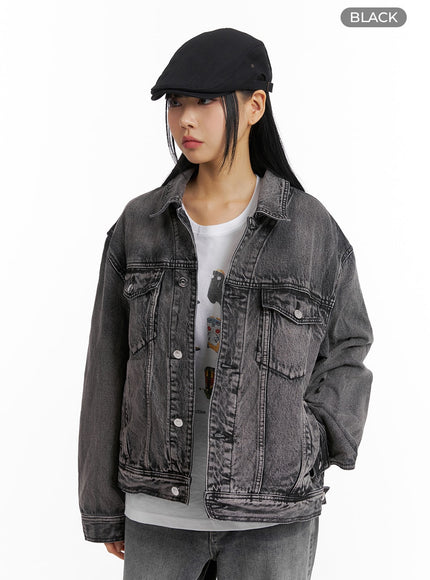 vintage-denim-jacket-unisex-cm407 / Black