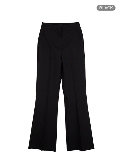 pintuck-wide-leg-trousers-oo416 / Black