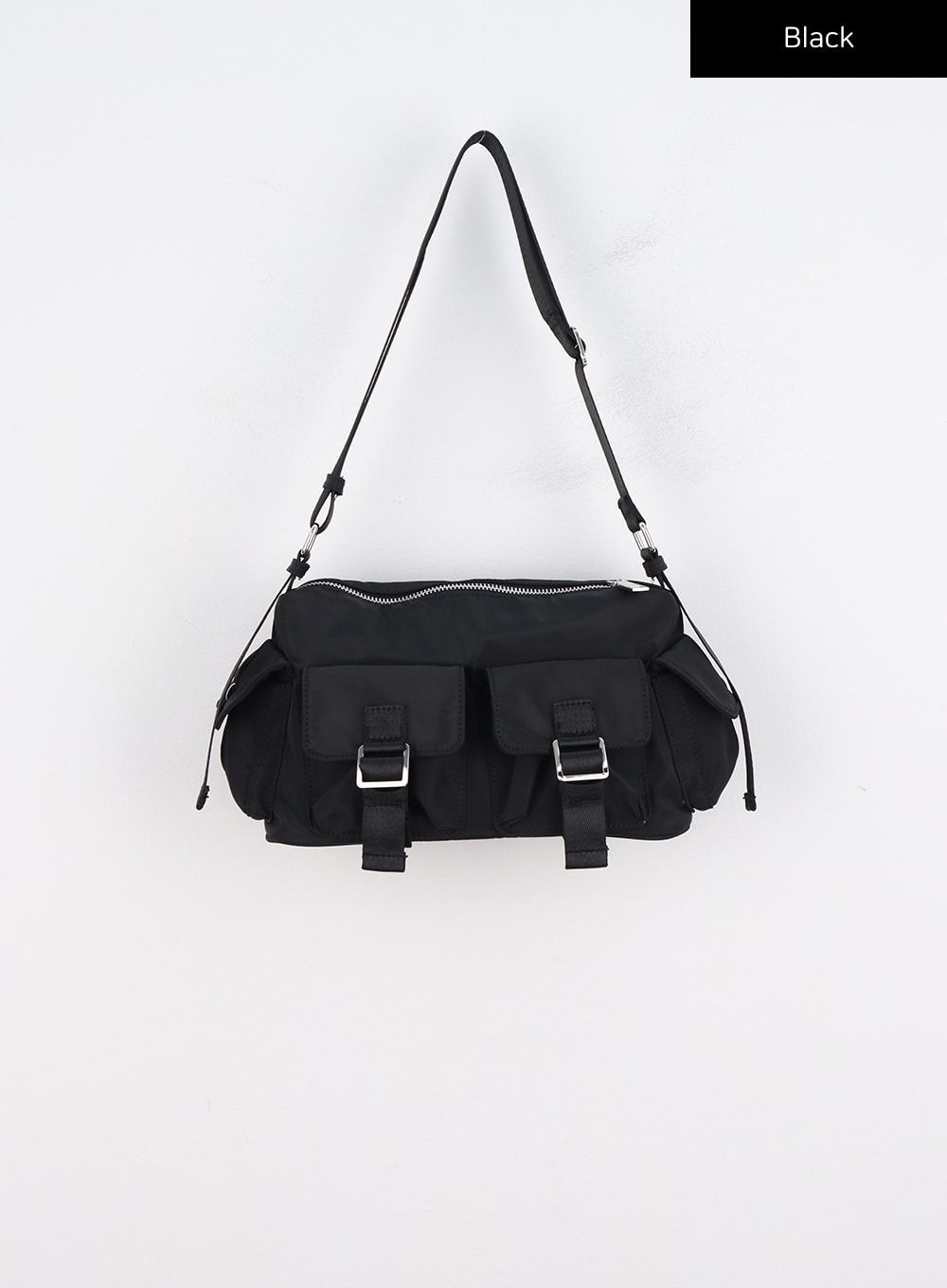 nylon-pocket-shoulder-bag-co311 / Black