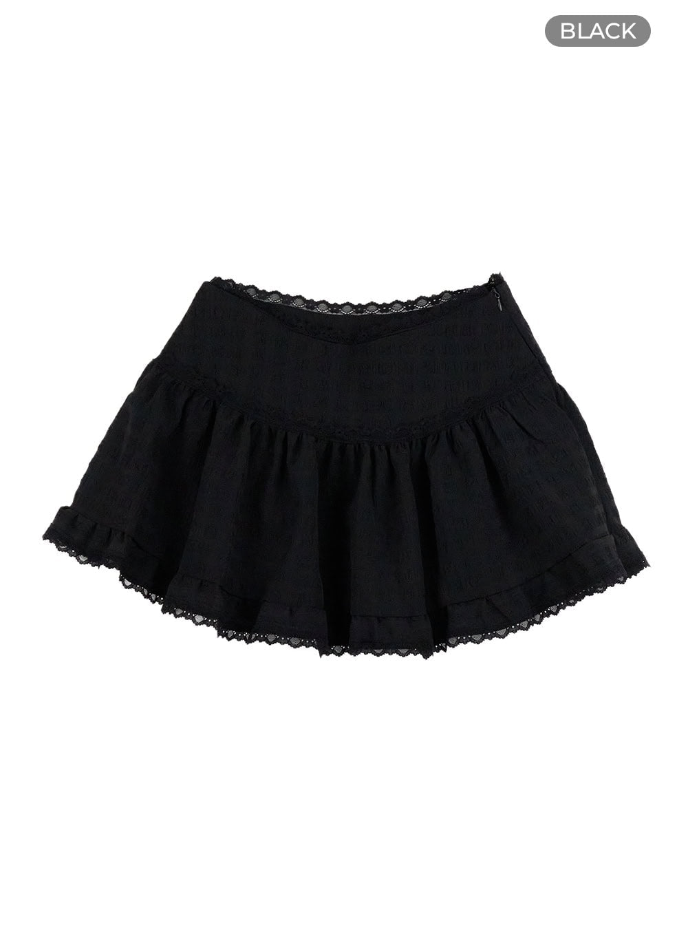 frill-lace-mini-skirt-cl431 / Black