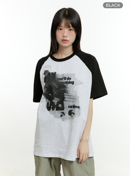 cotton-graphic-raglan-t-shirt-cg402 / Black