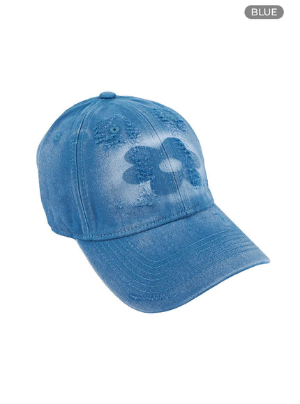 distressed-denim-graphic-cap-oo401 / Blue