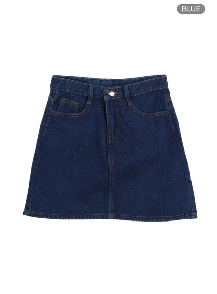 classic-denim-mini-skirt-oy421 / Blue