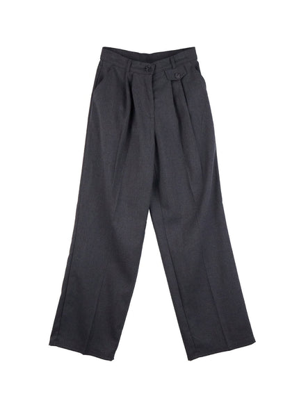 pintuck-wide-fit-tailored-trousers-od412 / Gray