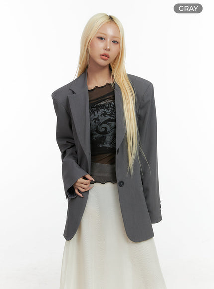 oversize-buttoned-blazer-co415 / Gray