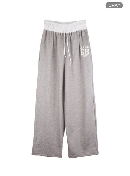 multi-color-wide-fit-sweatpants-co402 / Gray