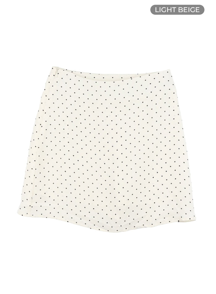 polka-dotted-mini-skirt-oa422 / Light beige