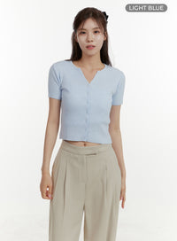 buttoned-crop-cardigan-oy409 / Light blue