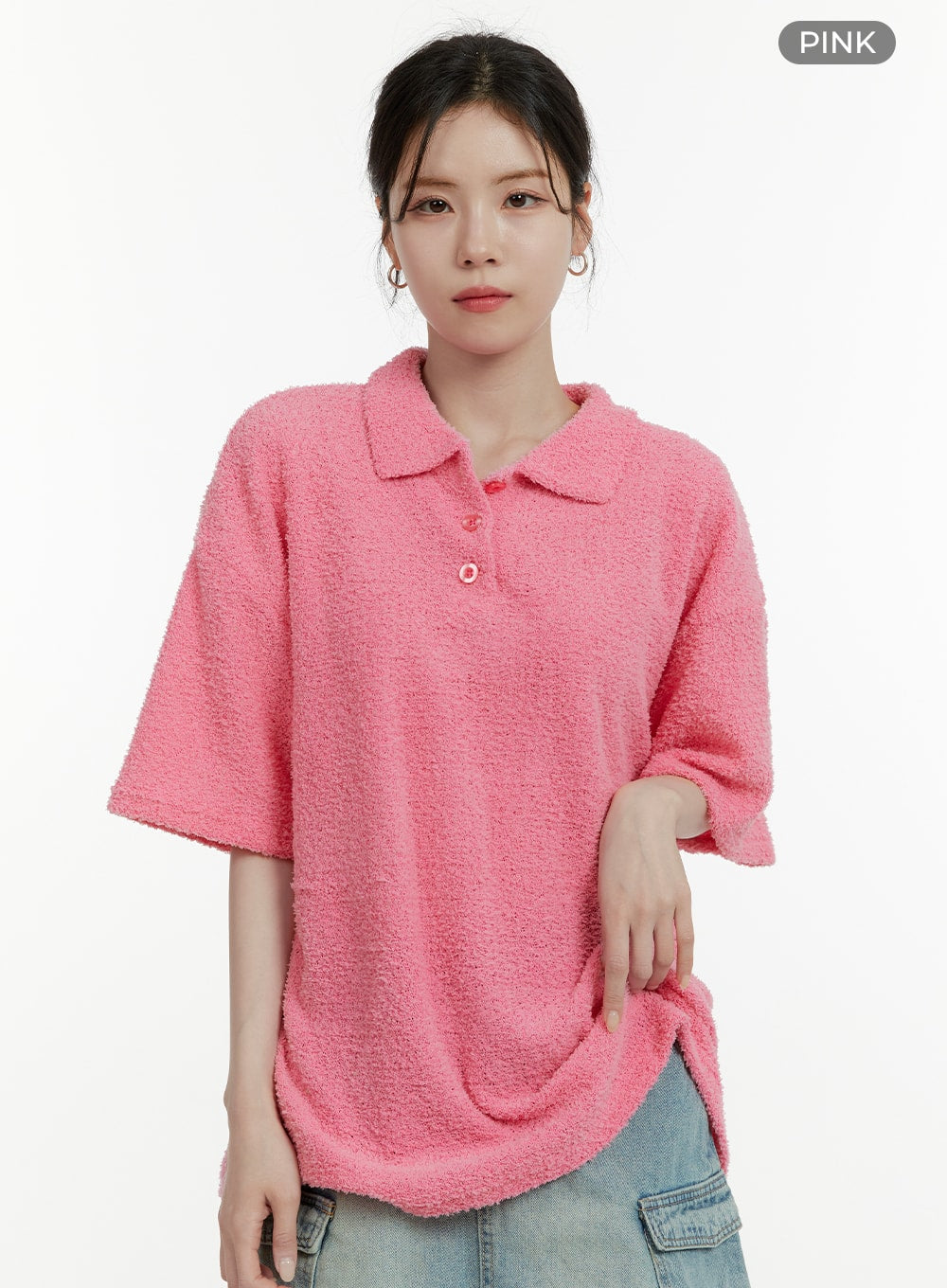 soft-oversized-terry-top-oa405 / Pink