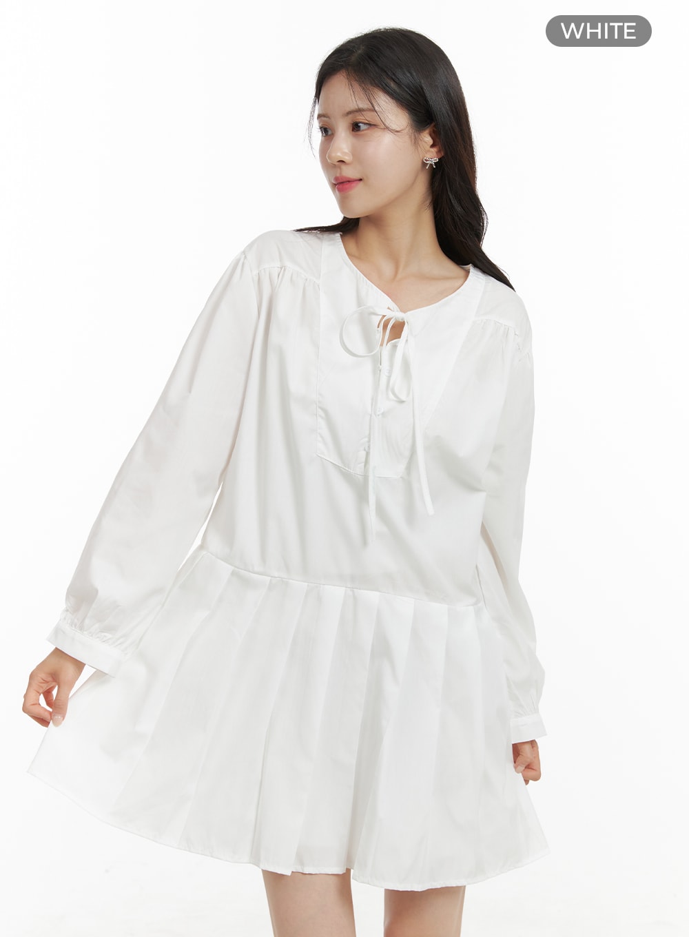 ribbon-a-line-mini-dress-oa423 / White