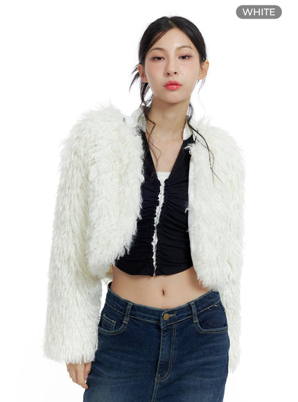 faux-fur-crop-jacket-co425 / White