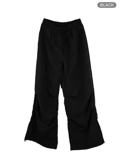 pintuck-polyester-joggers-unisex-ca424 / Black