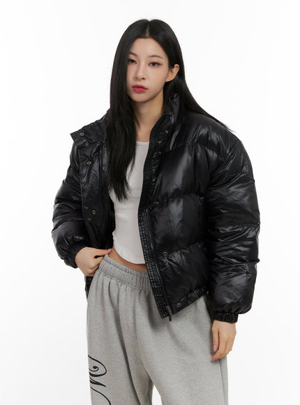 cozy-zip-up-puffer-jacket-cn416 / Black