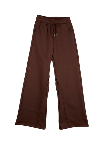 pintuck-detail-sweatpants-cd419 / Brown