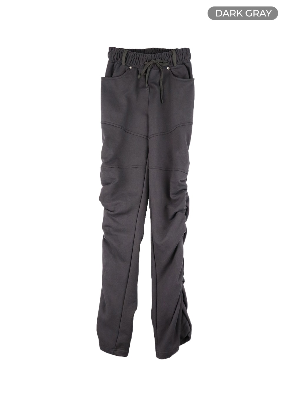 string-waist-shirring-bootcut-pants-cm429 / Dark gray