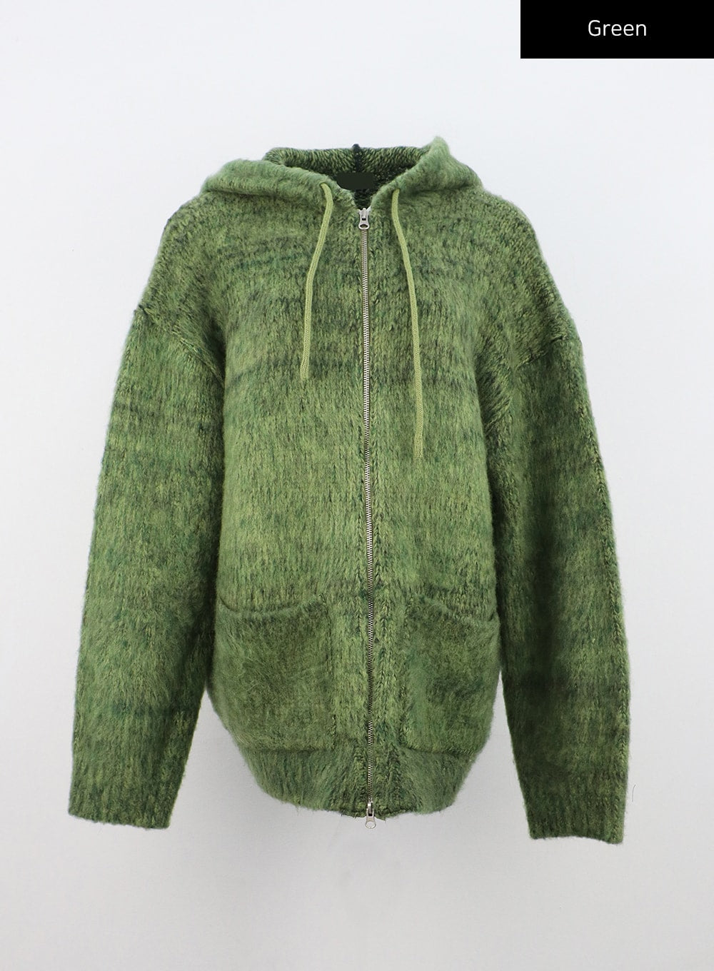 00s PIKO】fake fur zip up knit hoodie - トップス