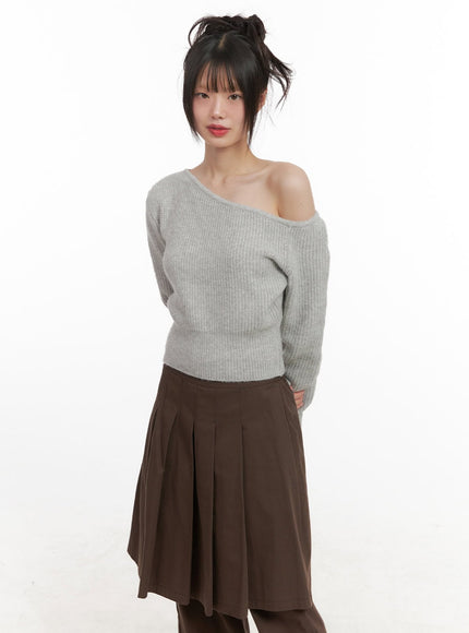 One-Shoulder Wool Blend Sweater CJ506