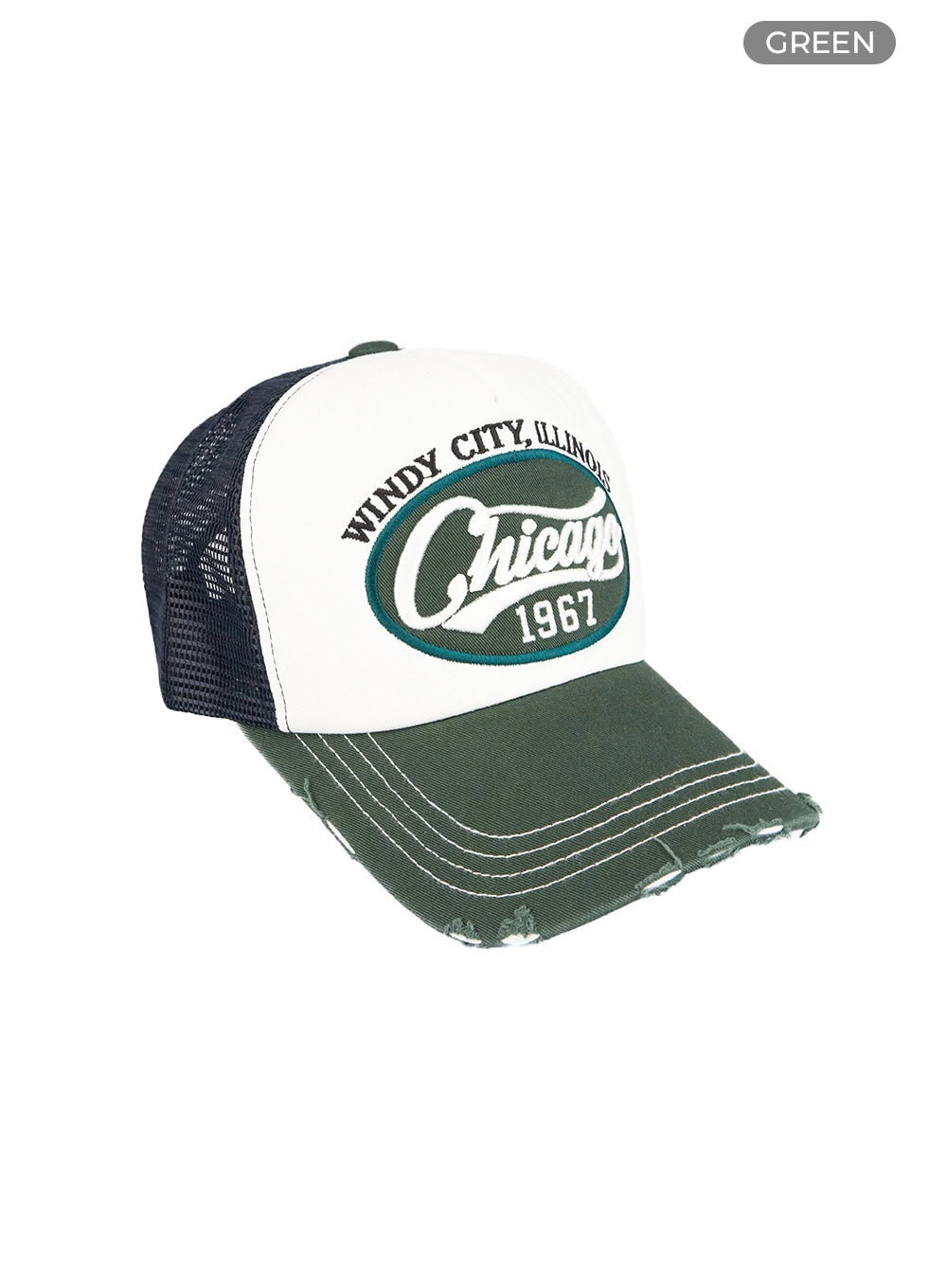 embroidered-mesh-cap-cu413 / Green