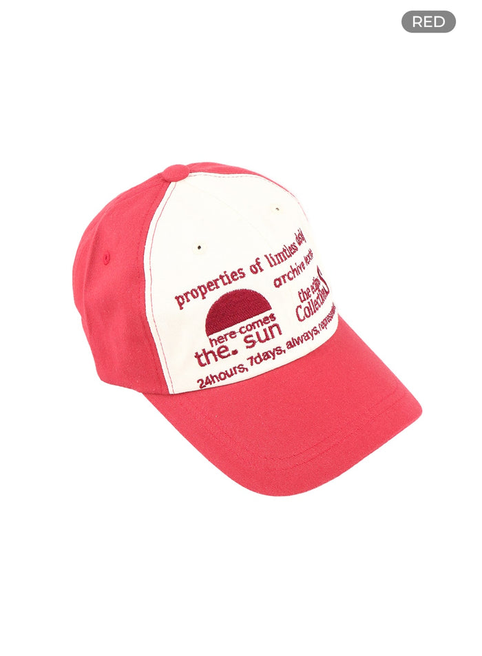 lettering-baseball-cap-cm418 / Red