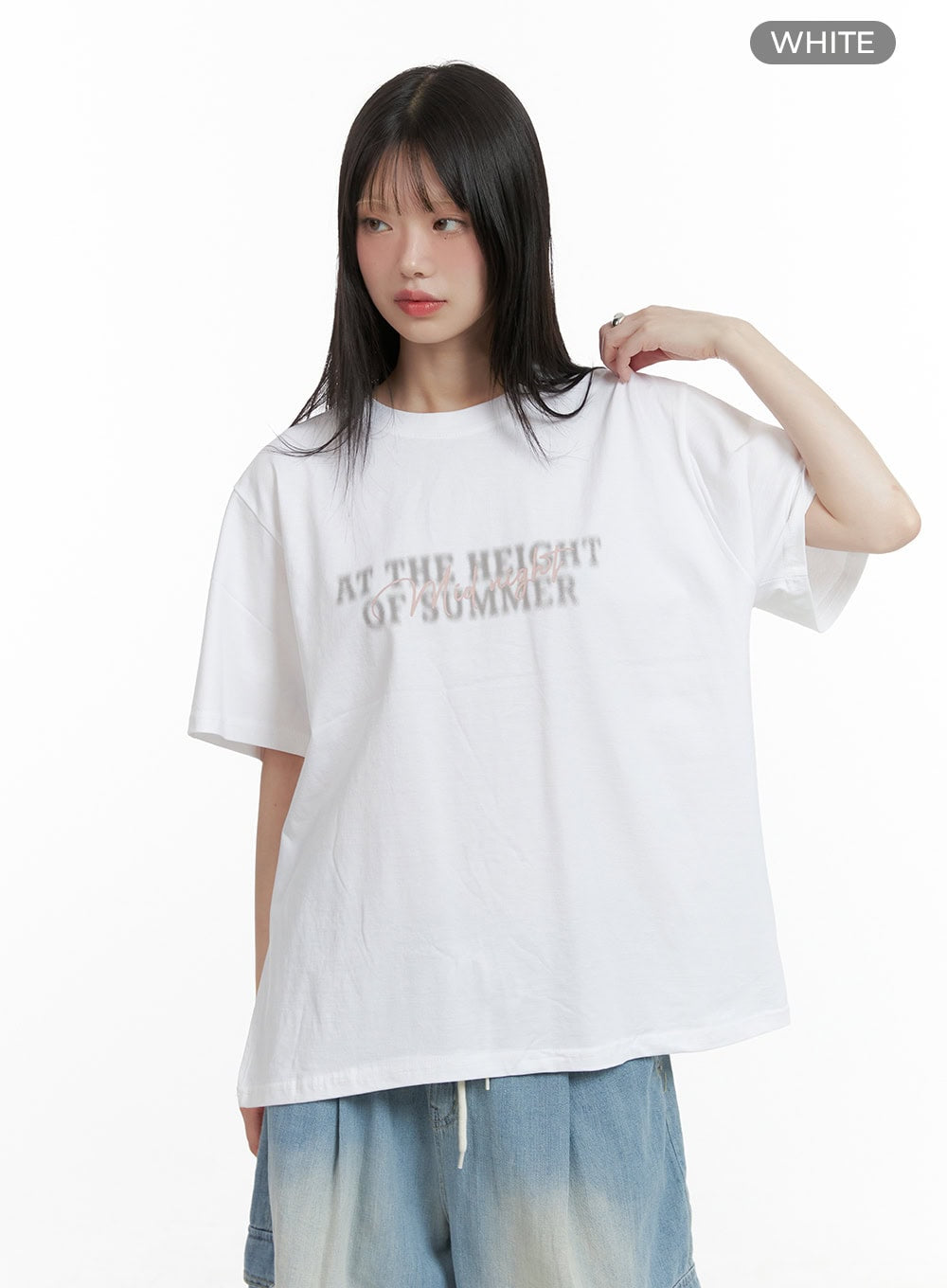 round-oversize-t-shirt-cl412 / White