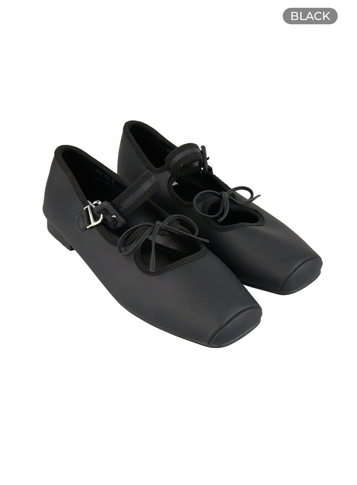 ribbon-bliss-buckle-flats-og412 / Black