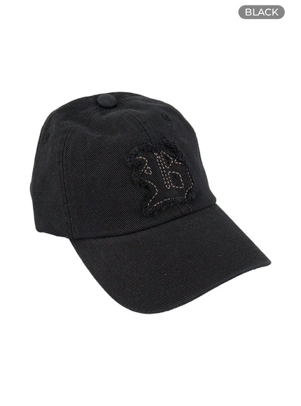 embroidered-patchwork-washed-cap-cg413 / Black