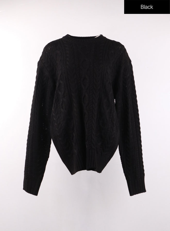 cozy-cable-knit-sweater-of405 / Black