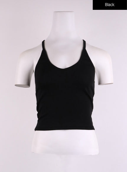 solid-halter-crop-top-cj425 / Black