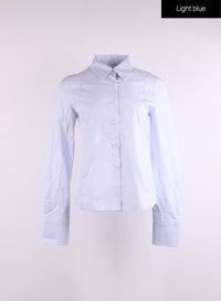 solid-button-up-shirt-cj429 / Light blue