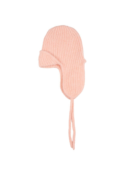 beanie-with-ear-flap-cd416 / Pink