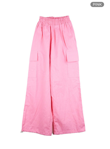 wide-fit-cargo-cotton-pants-cs403 / Pink