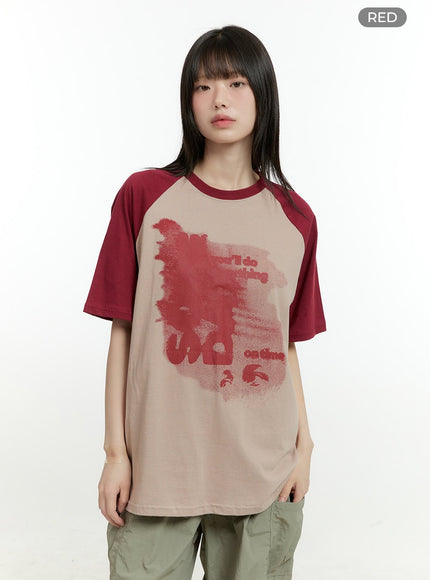 cotton-graphic-raglan-t-shirt-cg402 / Red