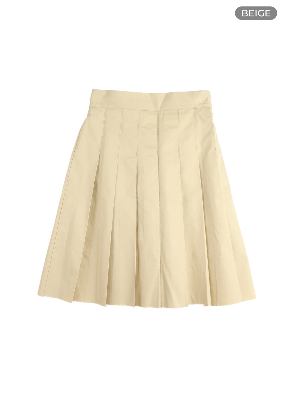basic-pleated-midi-skirt-cm413 / Beige