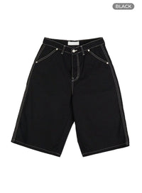 cotton-stitched-bermuda-shorts-cu425 / Black