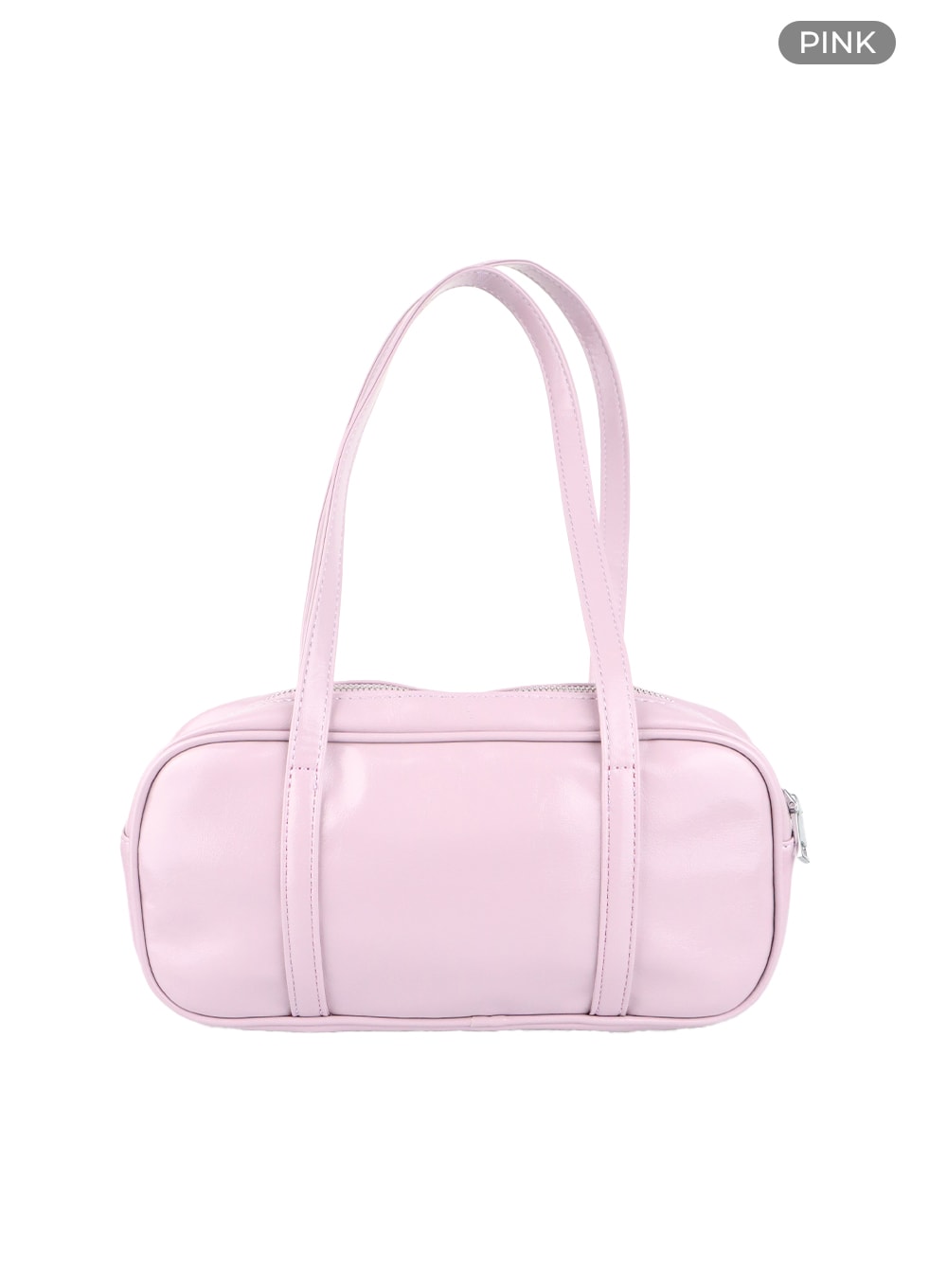 faux-leather-square-boston-shoulder-bag-cm419 / Pink