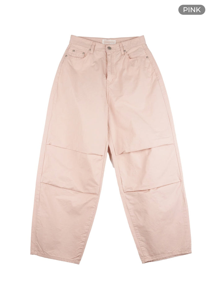 summer-cotton-pintuck-wide-leg-pants-cu428 / Pink