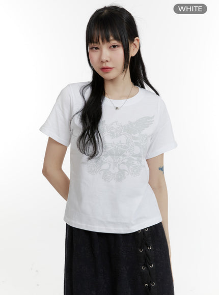 round-neck-graphic-tee-ca401 / White