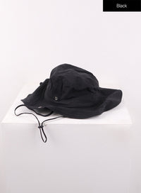 solid-tape-bucket-hat-of405 / Black