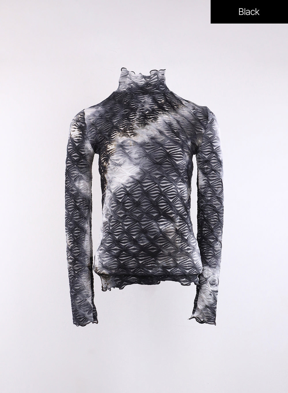 layered-textured-mesh-top-cj422 / Black