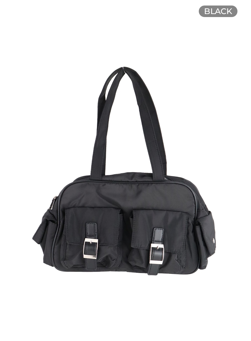 pocket-nylon-shoulder-bag-om408 / Black